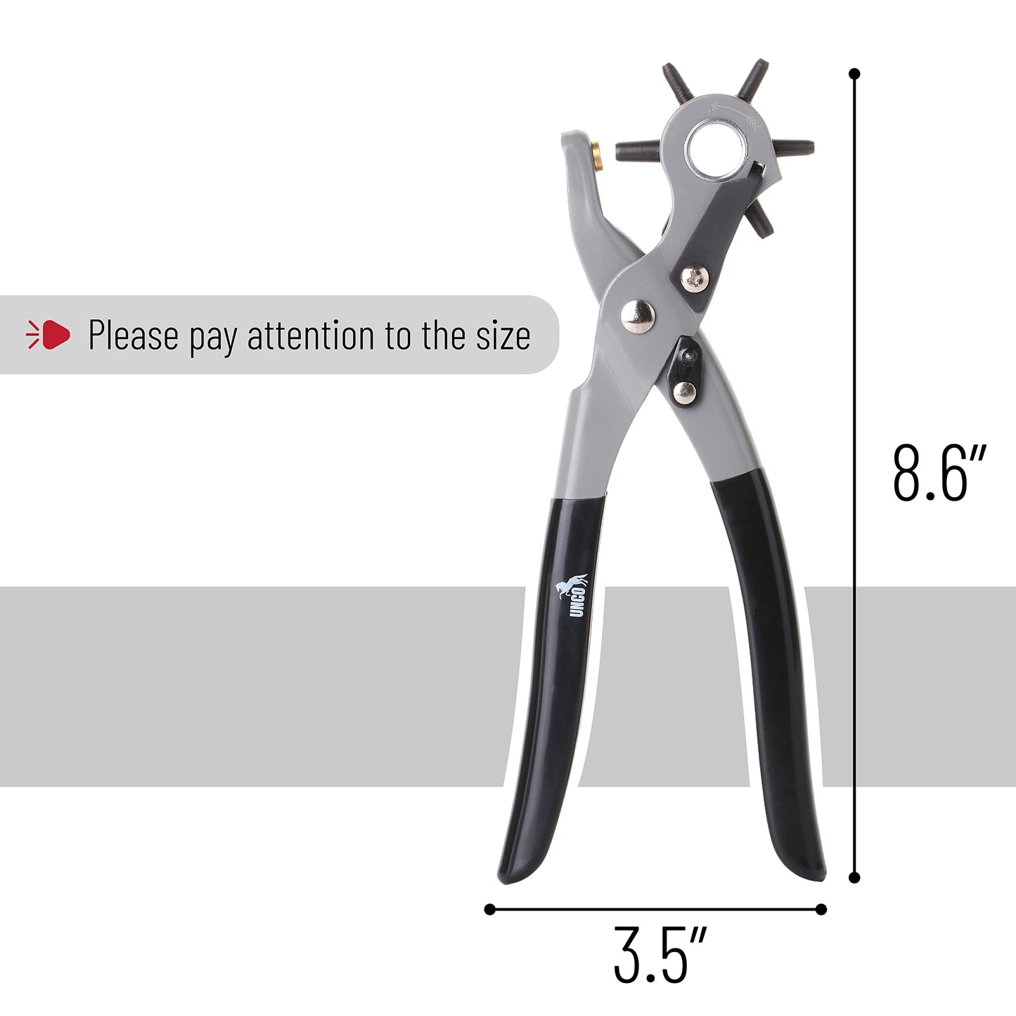 UNCO- Leather Hole Punch Tool, Multi Hole Sizes, Belt Hole Puncher, Leather Punch Tool, Leather Hole Punch for Belts, Leather Hole Puncher, Belt Puncher for Leather, Leather Punch Tool for Belts