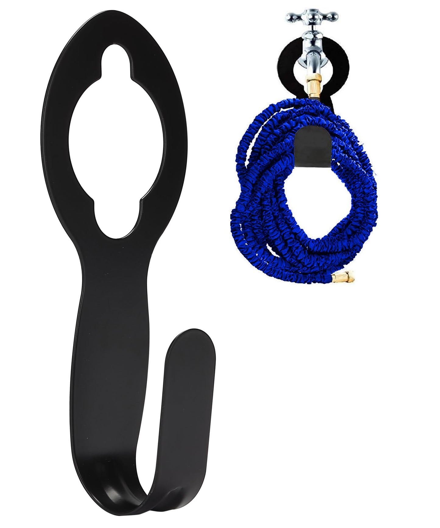 UNCO- Garden Hose Holder, Metal, 2 Pack, Fit 50’ of 5/8” Hose, Garden Hose Hanger, Water Hose Holder, Water Hose Holders for Outside, Portable Hose Holder, Hanging Hose Holder, Garden Hose Carrier