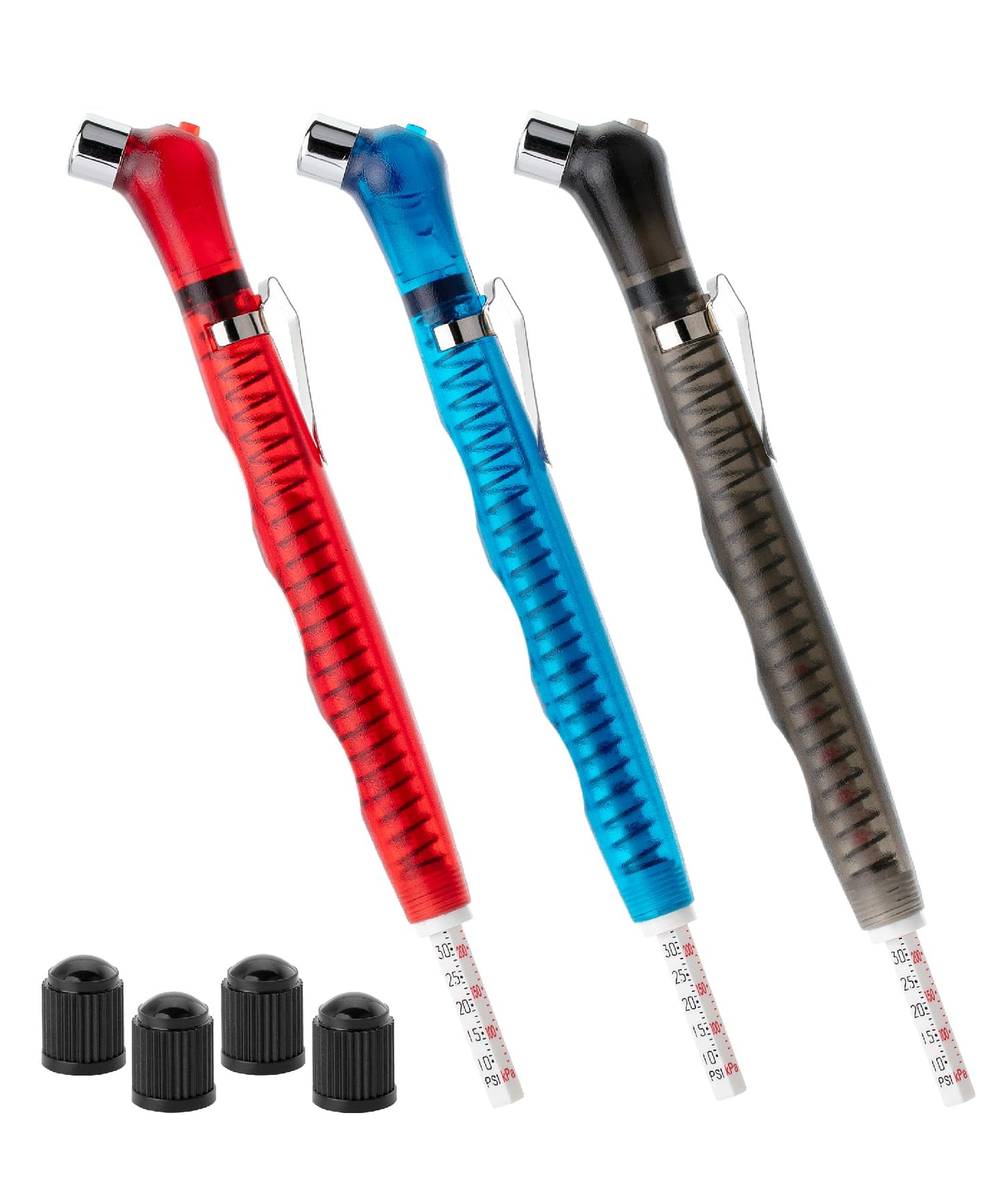 UNCO- Pencil Tire Pressure Gauge, 2 Pack, Blue & Red, 10-75 PSI, Tire Gauges for Tire Pressure, Tire Gauge, Air Pressure Gauge for Tires, Tire Air Gauge Tire Pressure, Car Tire Pressure Gauge