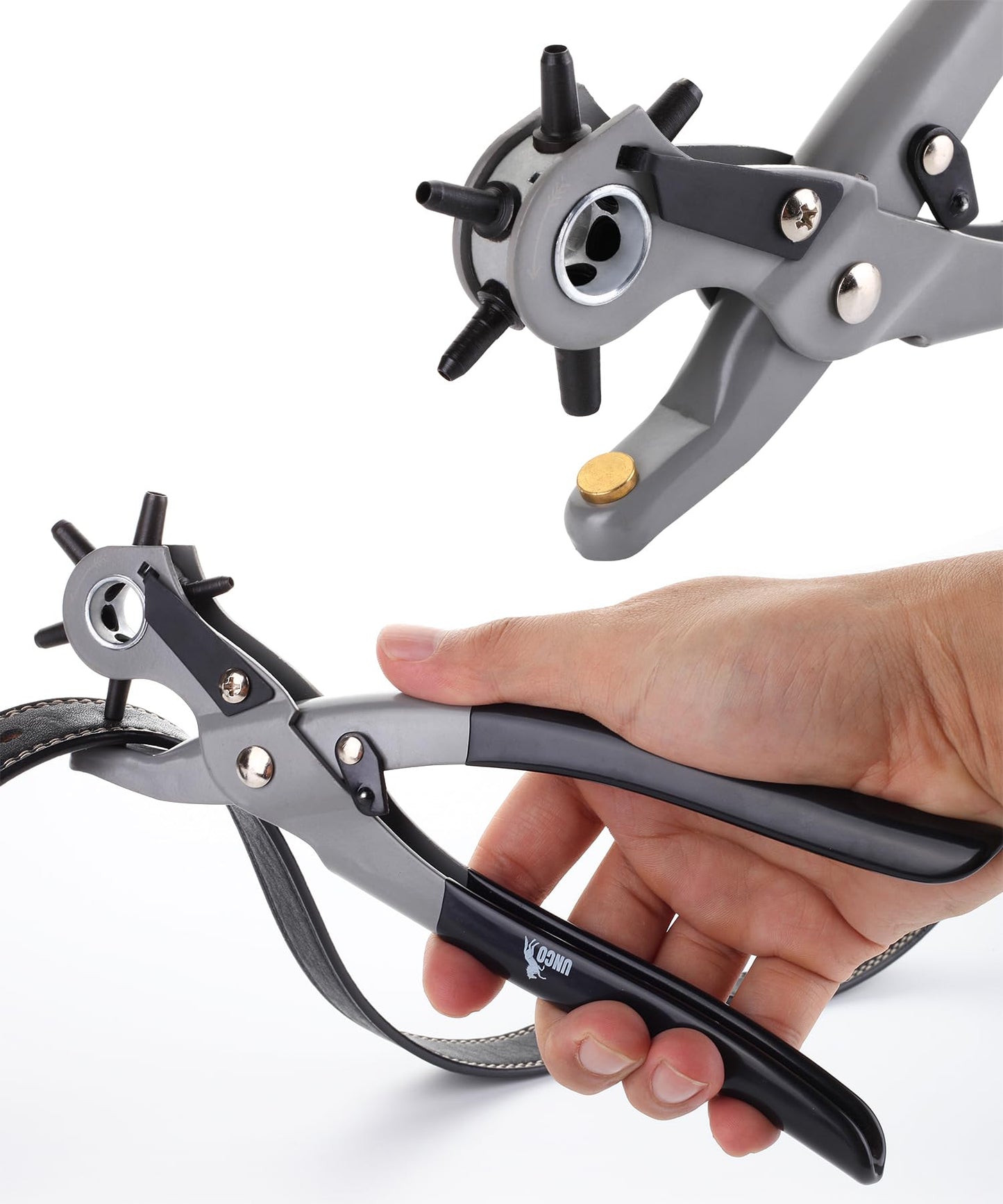 UNCO- Leather Hole Punch Tool, Multi Hole Sizes, Belt Hole Puncher, Leather Punch Tool, Leather Hole Punch for Belts, Leather Hole Puncher, Belt Puncher for Leather, Leather Punch Tool for Belts