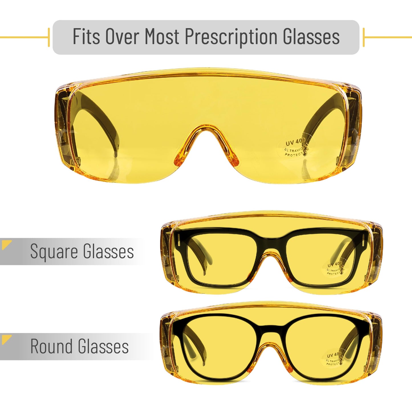 UNCO- Safety Goggles Over Glasses, Protective Goggles, Safety Goggles Anti Fog, Work, Safety Glasses Over