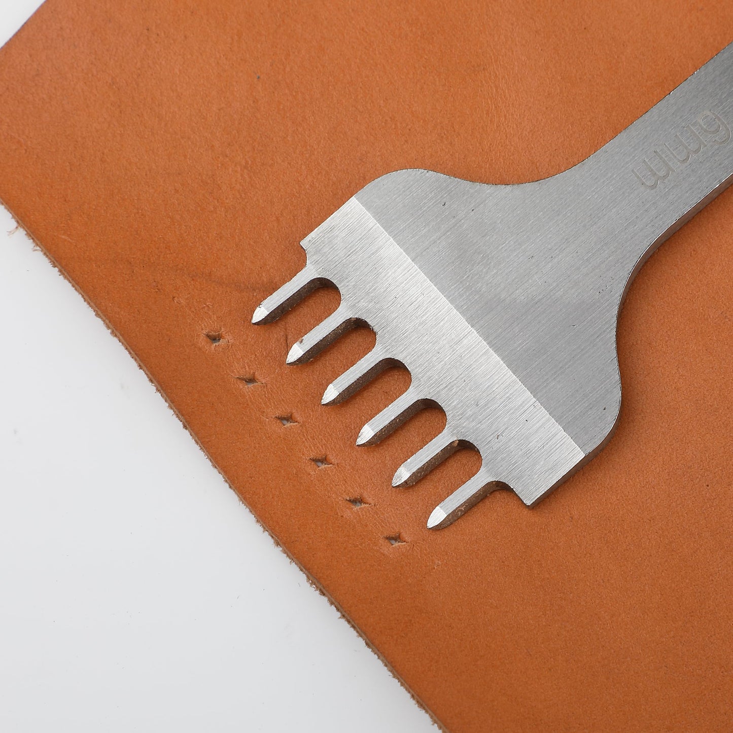 UNCO- Leather Stitching Punch, 4 Pack, 5 mm, 1/2/4/6 Prong, Leather Stitch Punch, Leather Fork Punch, Leather Chisel, Leather Hole Punch Tool, Leather Punch Tool, Stitching Chisel