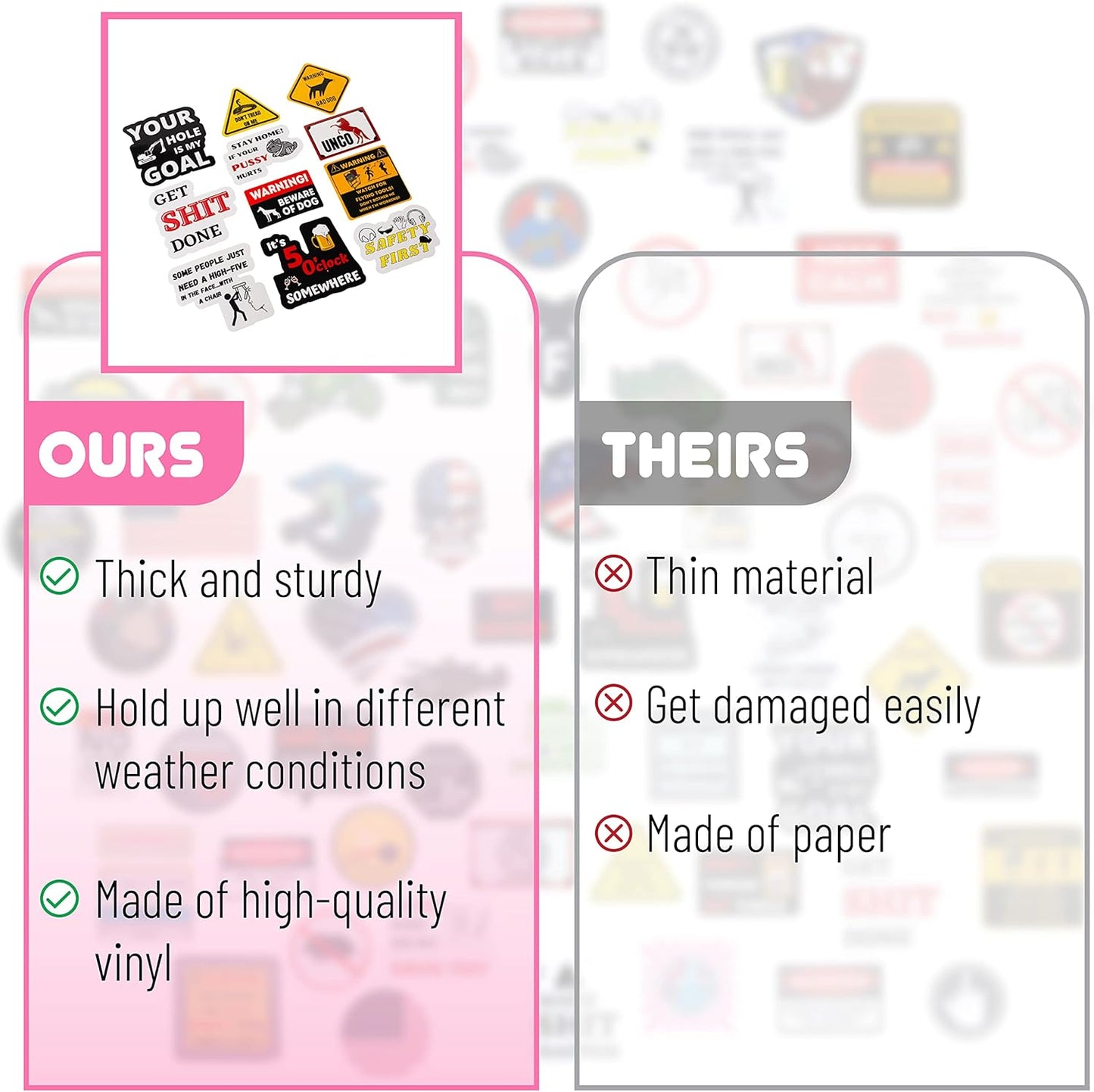 UNCO- Hard Hat Stickers, 76 pcs, Hardhat Stickers and Decals, Funny Stickers, Stickers for Men, Laptop Stickers for Men, Hardhat Stickers, Hard Hat Decals, Electrician Stickers for Hard Hats