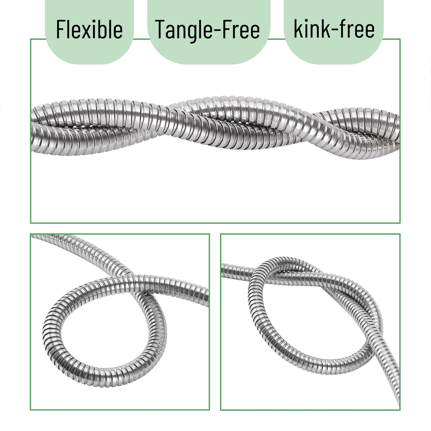 UNCO- Garden Hose, 6 Feet, Stainless Steel Hose, Metal Hose, Metal Garden Hose, Stainless Steel Garden Hose, Outdoor Hose, No Kink Garden Hose, Short Garden Hose, Garden Hose Metal