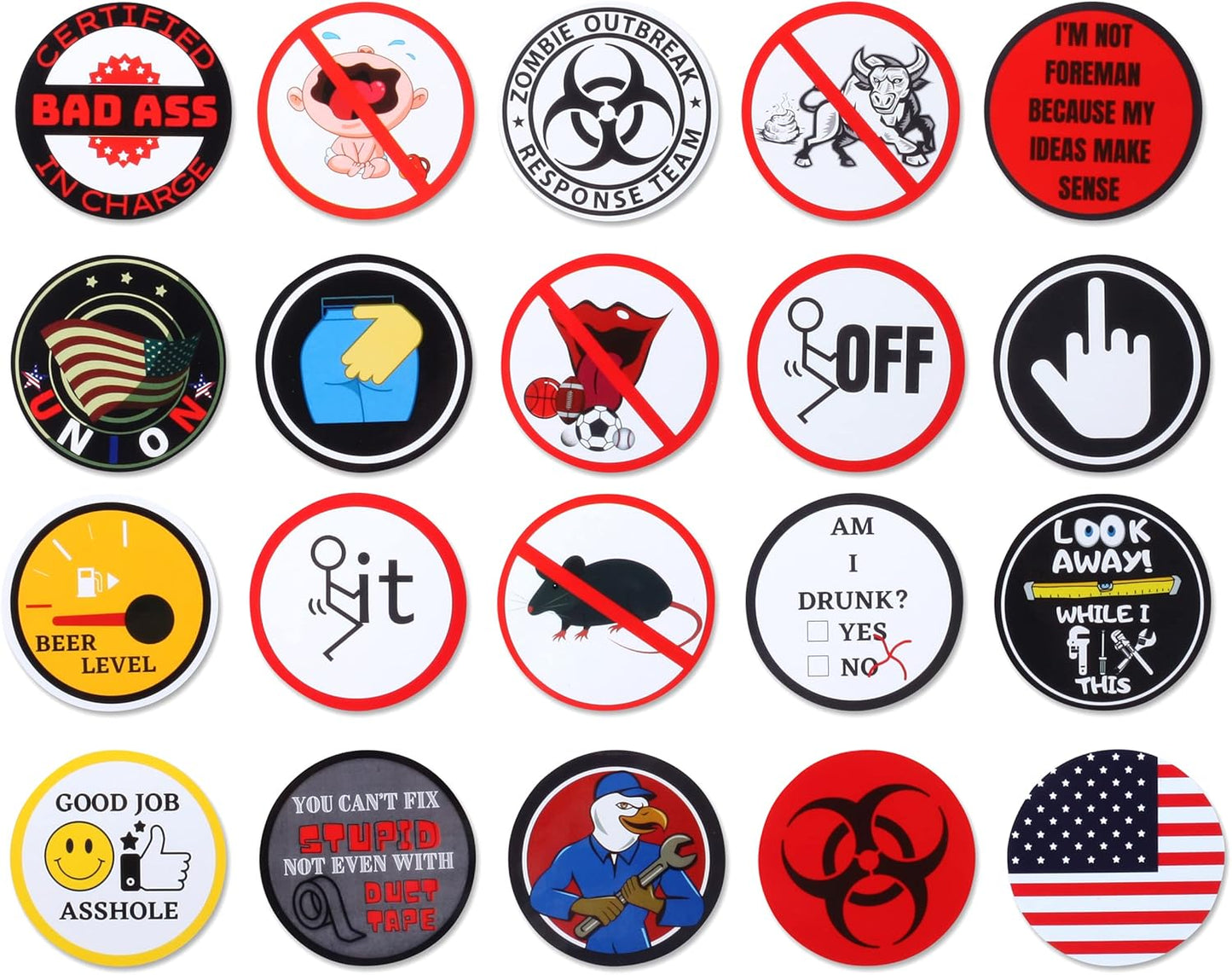 UNCO- Hard Hat Stickers, 76 pcs, Hardhat Stickers and Decals, Funny Stickers, Stickers for Men, Laptop Stickers for Men, Hardhat Stickers, Hard Hat Decals, Electrician Stickers for Hard Hats