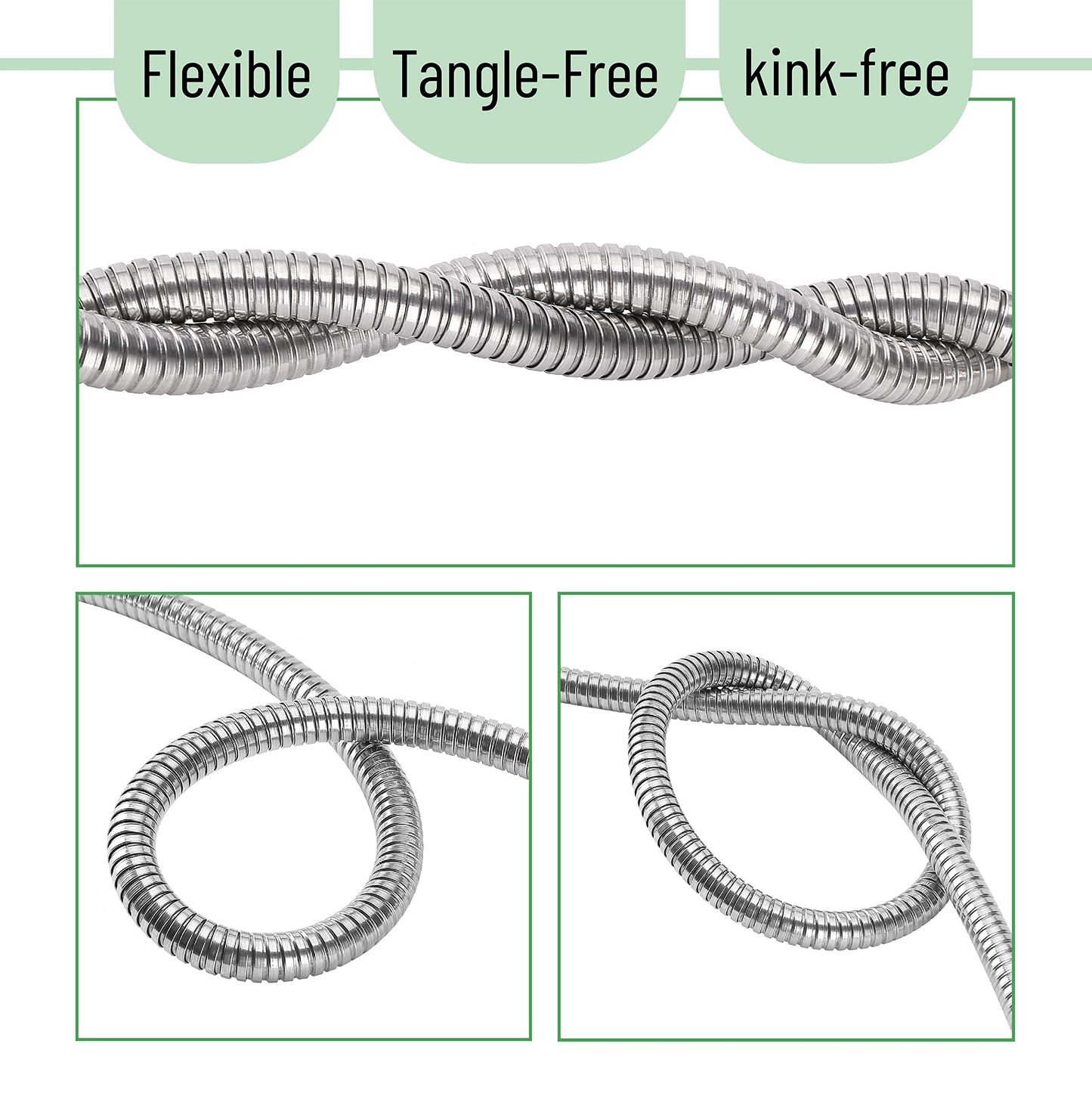 UNCO- Garden Hose, 6 Feet, Stainless Steel Hose, Metal Hose, Metal Garden Hose, Stainless Steel Garden Hose, Outdoor Hose, No Kink Garden Hose, Short Garden Hose, Garden Hose Metal