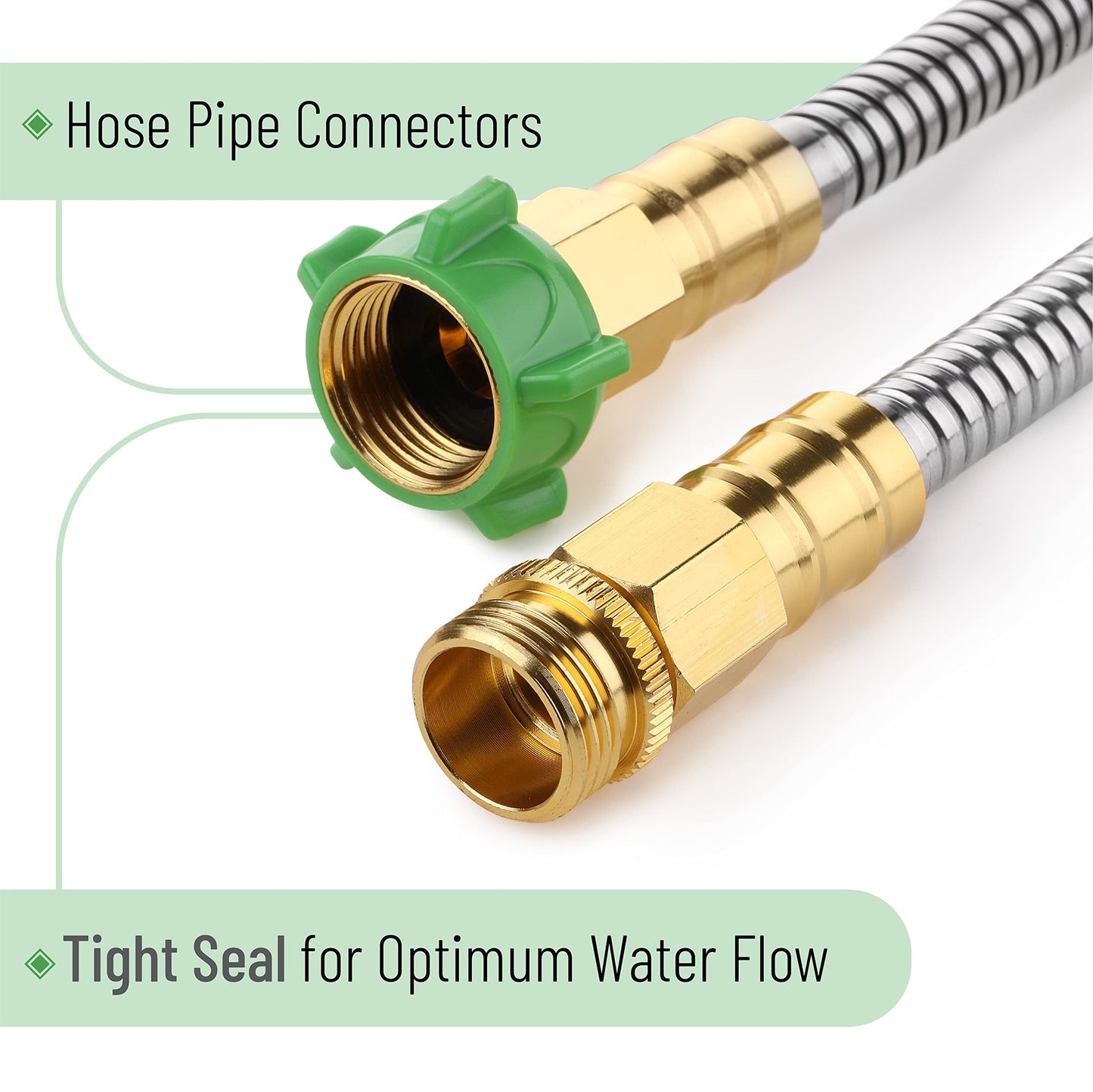 UNCO- Garden Hose, 6 Feet, Stainless Steel Hose, Metal Hose, Metal Garden Hose, Stainless Steel Garden Hose, Outdoor Hose, No Kink Garden Hose, Short Garden Hose, Garden Hose Metal