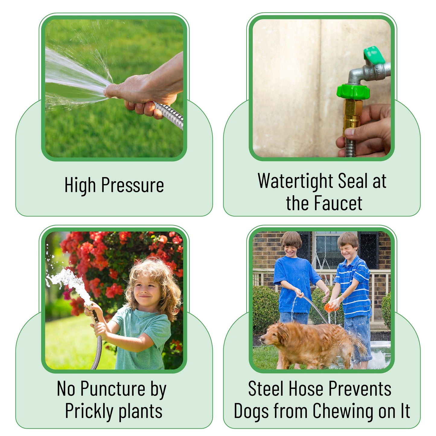 UNCO- Garden Hose, 6 Feet, Stainless Steel Hose, Metal Hose, Metal Garden Hose, Stainless Steel Garden Hose, Outdoor Hose, No Kink Garden Hose, Short Garden Hose, Garden Hose Metal