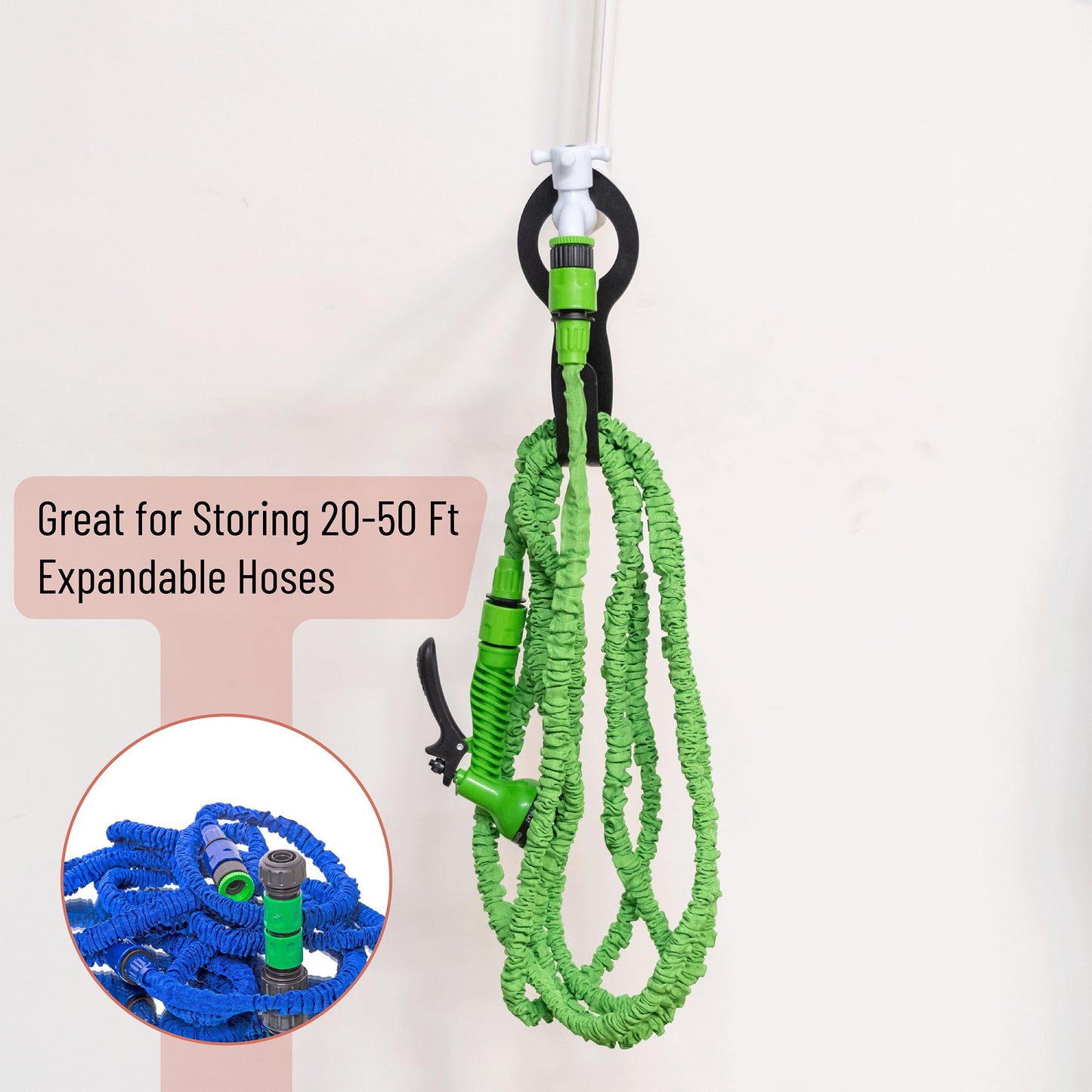 UNCO- Garden Hose Holder, Metal, 2 Pack, Fit 50’ of 5/8” Hose, Garden Hose Hanger, Water Hose Holder, Water Hose Holders for Outside, Portable Hose Holder, Hanging Hose Holder, Garden Hose Carrier