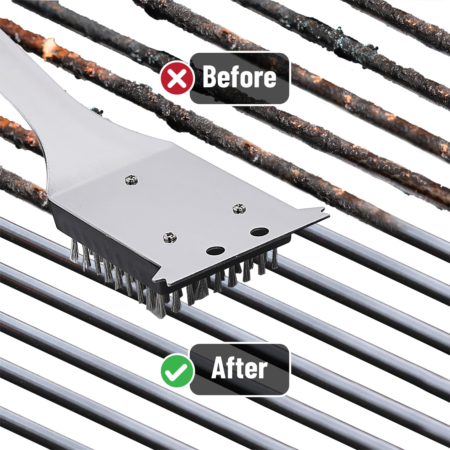 UNCO- Chicken Leg Rack for Grill with Drip Pan and Grill Brush with Scraper