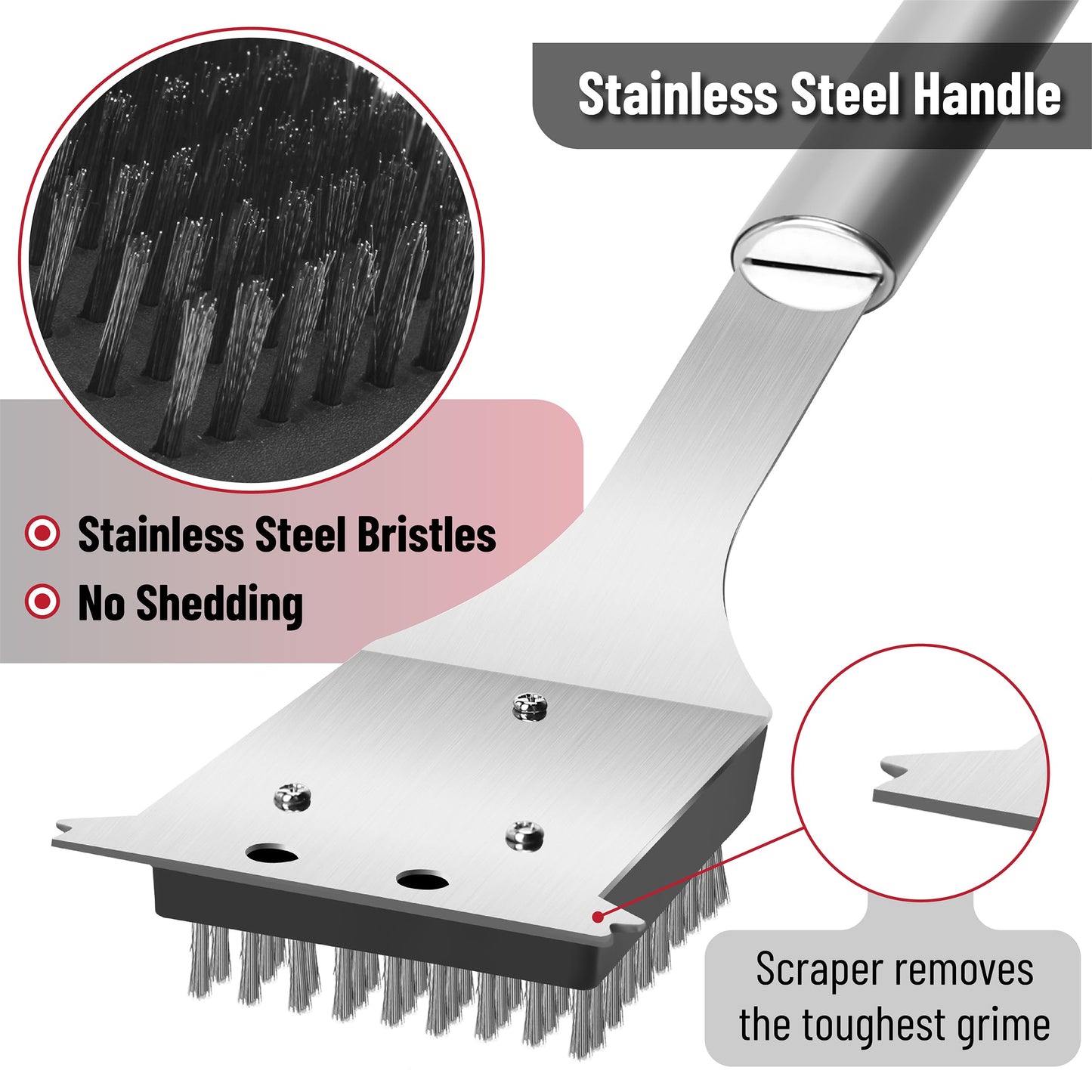 UNCO- Chicken Leg Rack for Grill with Drip Pan and Grill Brush with Scraper