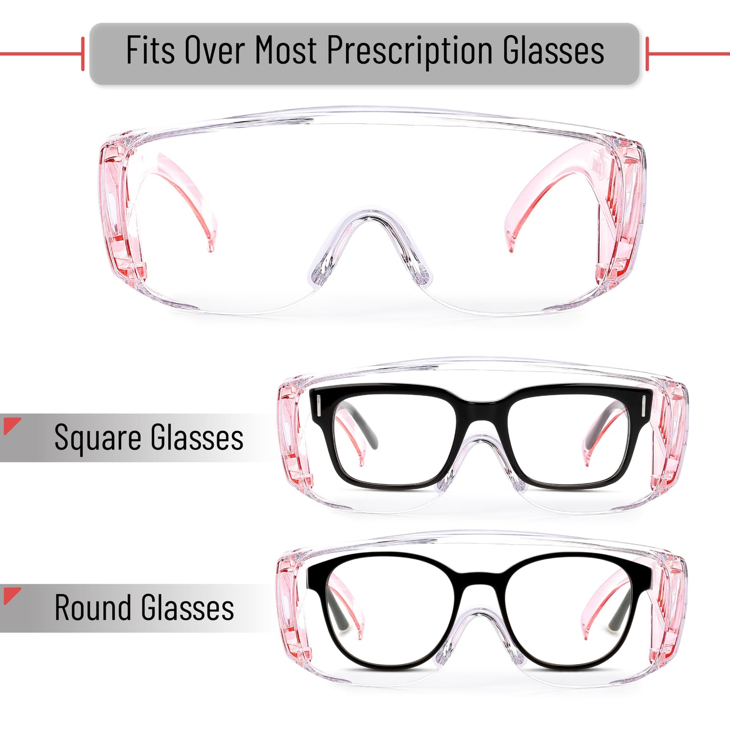 UNCO- Safety Goggles Over Glasses, Protective Goggles, Safety Goggles Anti Fog, Work, Safety Glasses Over