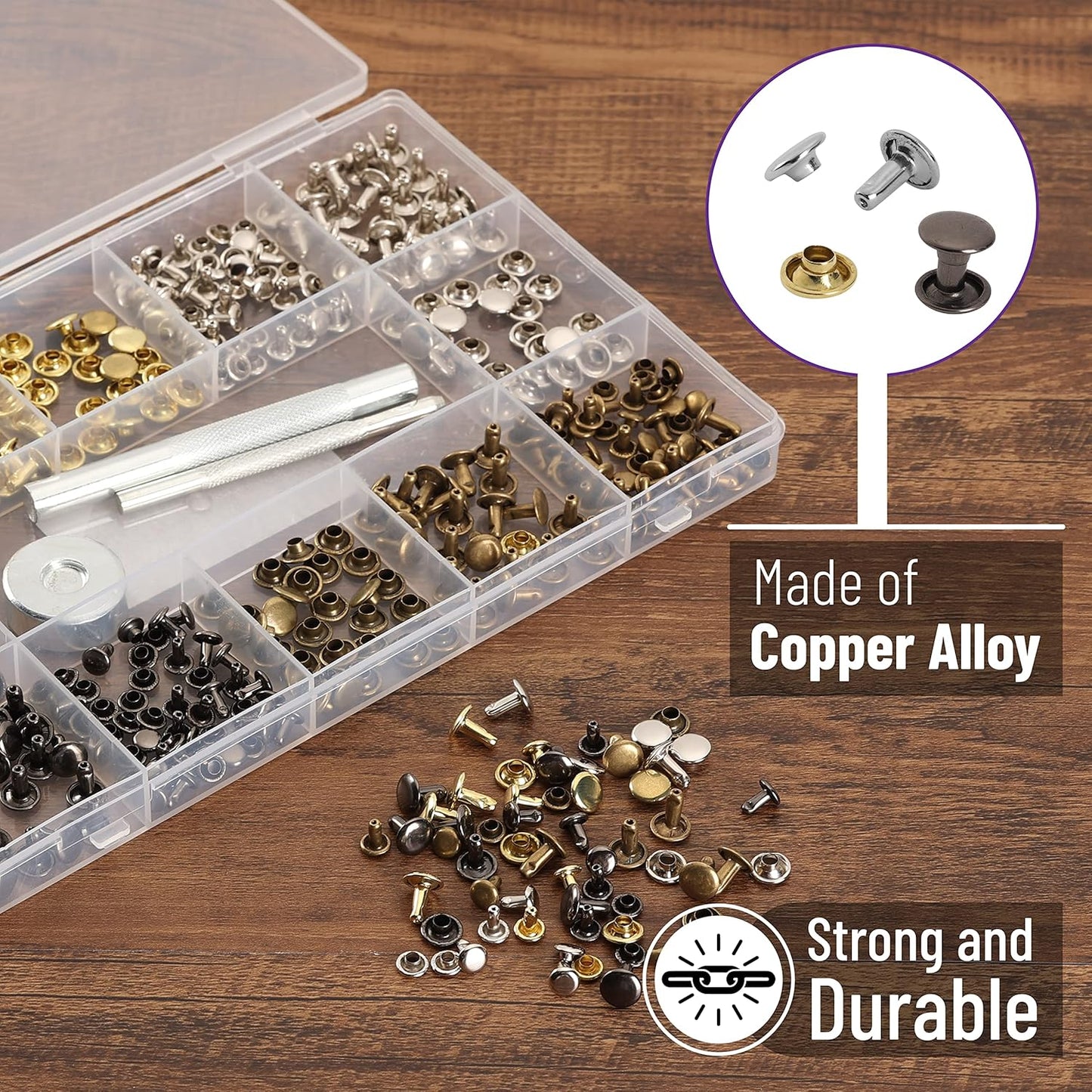 UNCO- Leather Hole Punch Tool and Leather Rivets Kit