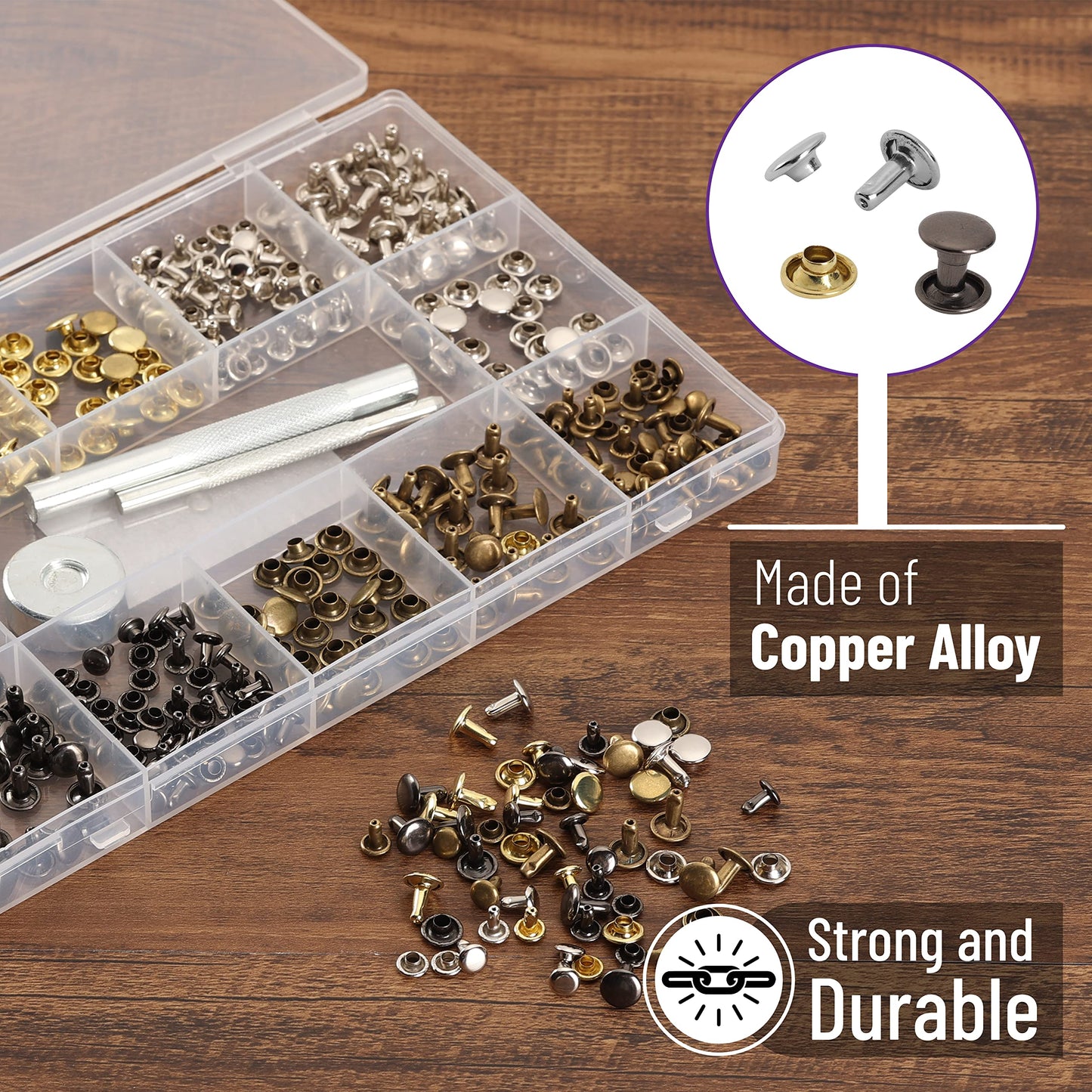 UNCO- Leather Hole Punch Tool and Leather Rivets Kit
