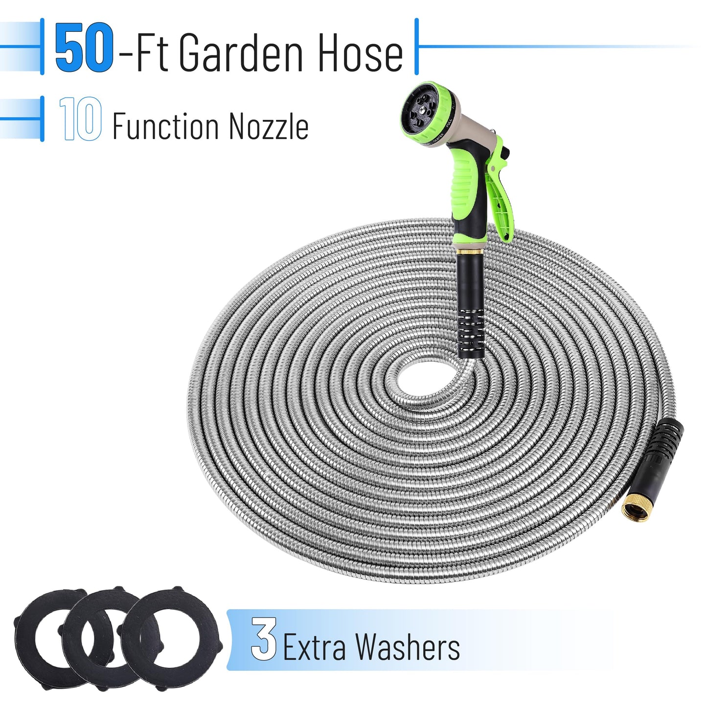 UNCO- Garden Hose, 6 Feet, Stainless Steel Hose, Metal Hose, Metal Garden Hose, Stainless Steel Garden Hose, Outdoor Hose, No Kink Garden Hose, Short Garden Hose, Garden Hose Metal