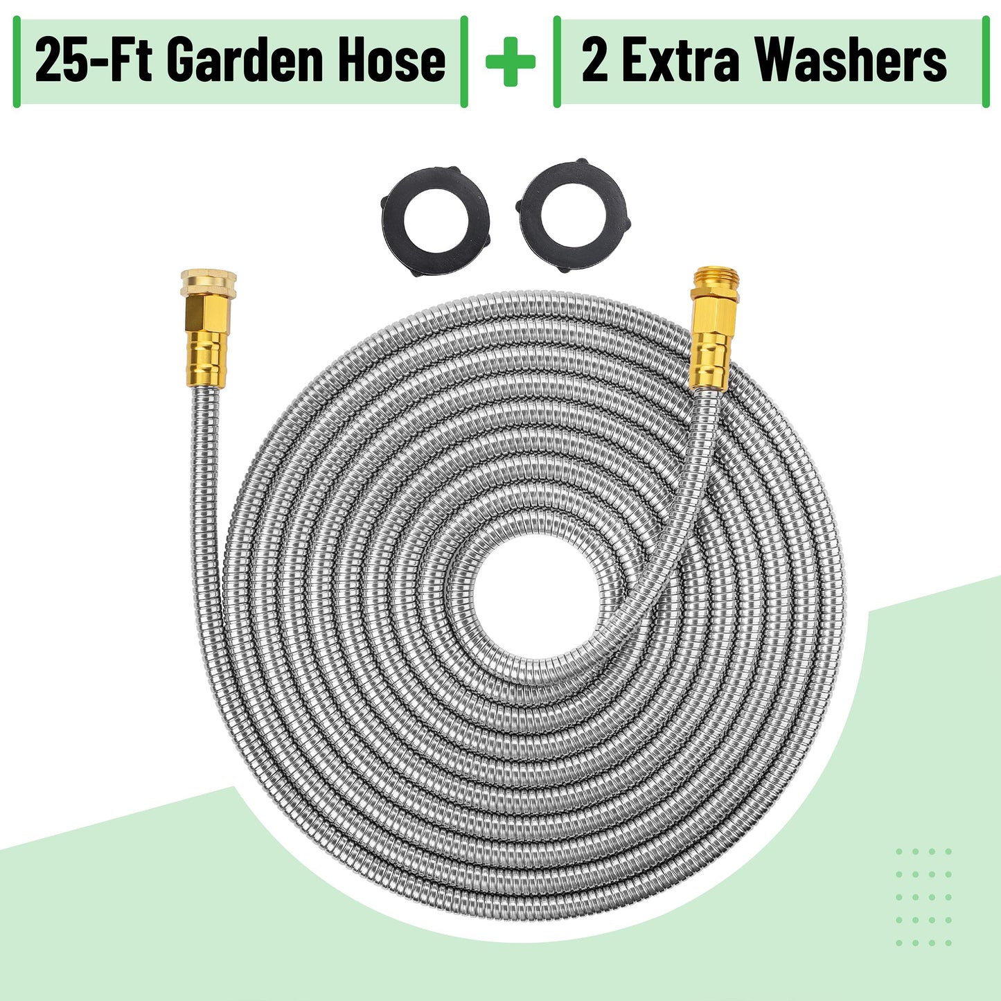 UNCO- Garden Hose, 6 Feet, Stainless Steel Hose, Metal Hose, Metal Garden Hose, Stainless Steel Garden Hose, Outdoor Hose, No Kink Garden Hose, Short Garden Hose, Garden Hose Metal