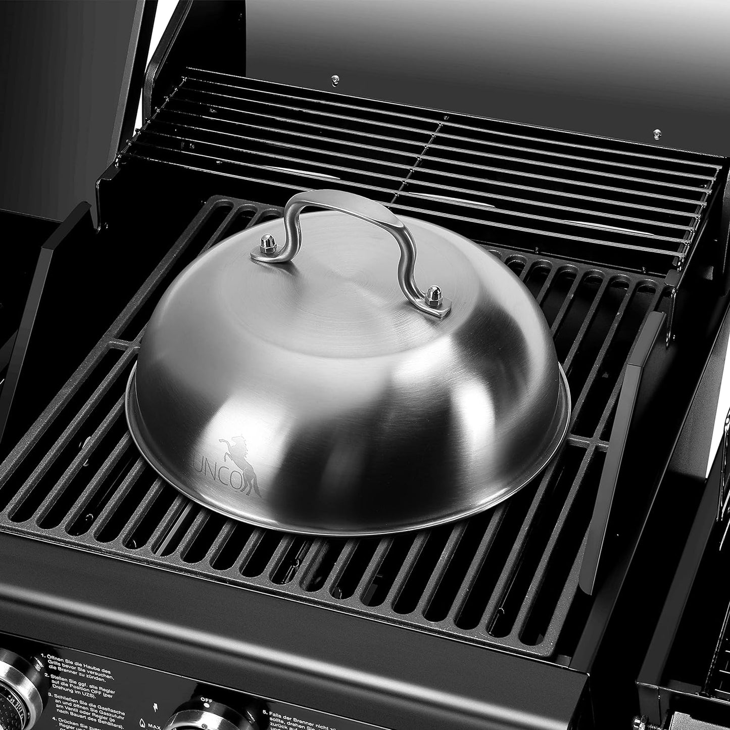 UNCO- Melting Dome, 9 Inch, Stainless Steel, Cheese Melting Dome, Round Basting Cover, Grilling Melting Dome, Cheese Melting Dome for Griddle, Griddle Grill Accessories