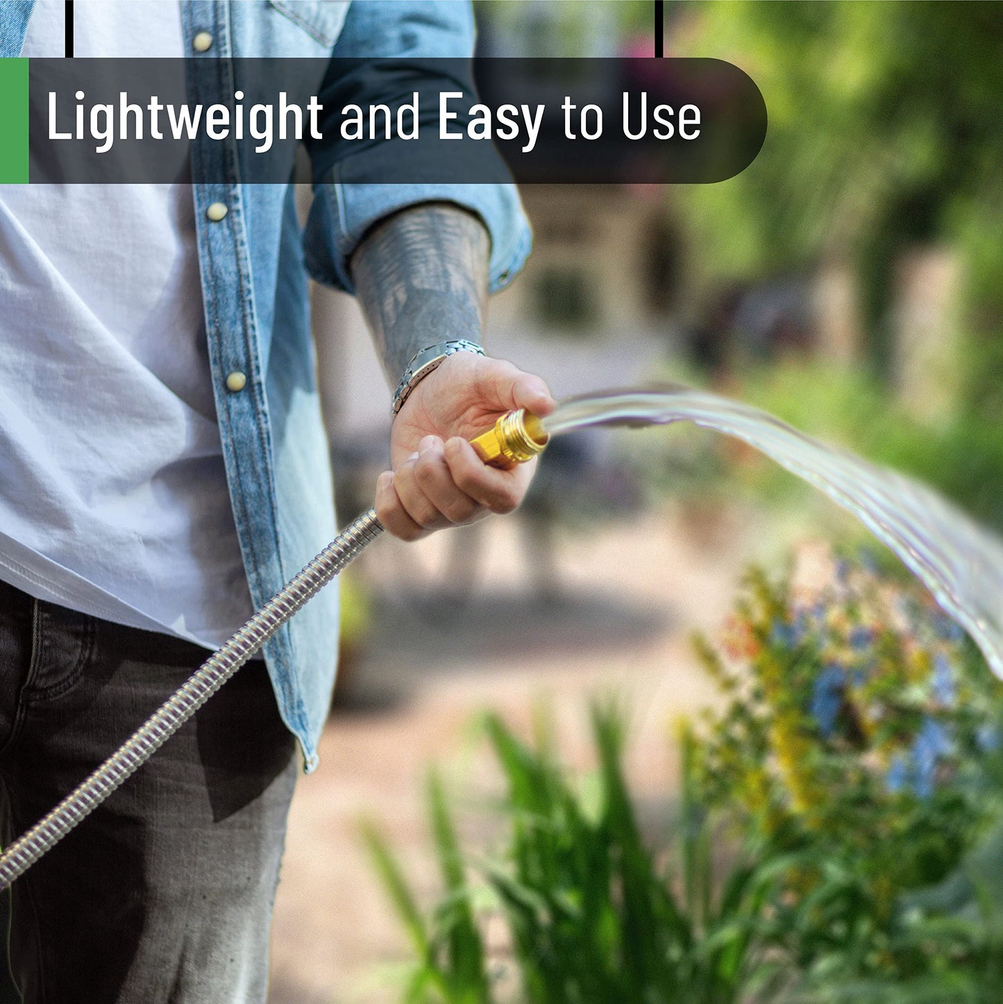 UNCO- Garden Hose, 6 Feet, Stainless Steel Hose, Metal Hose, Metal Garden Hose, Stainless Steel Garden Hose, Outdoor Hose, No Kink Garden Hose, Short Garden Hose, Garden Hose Metal