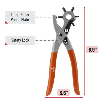 UNCO- Leather Hole Punch Tool, Multi Hole Sizes for Belts and Leather