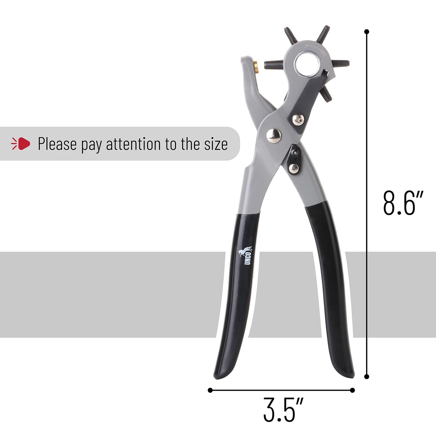 UNCO- Leather Hole Punch Tool, Multi Hole Sizes for Belts and Leather