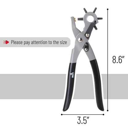 UNCO- Leather Hole Punch Tool, Multi Hole Sizes for Belts and Leather