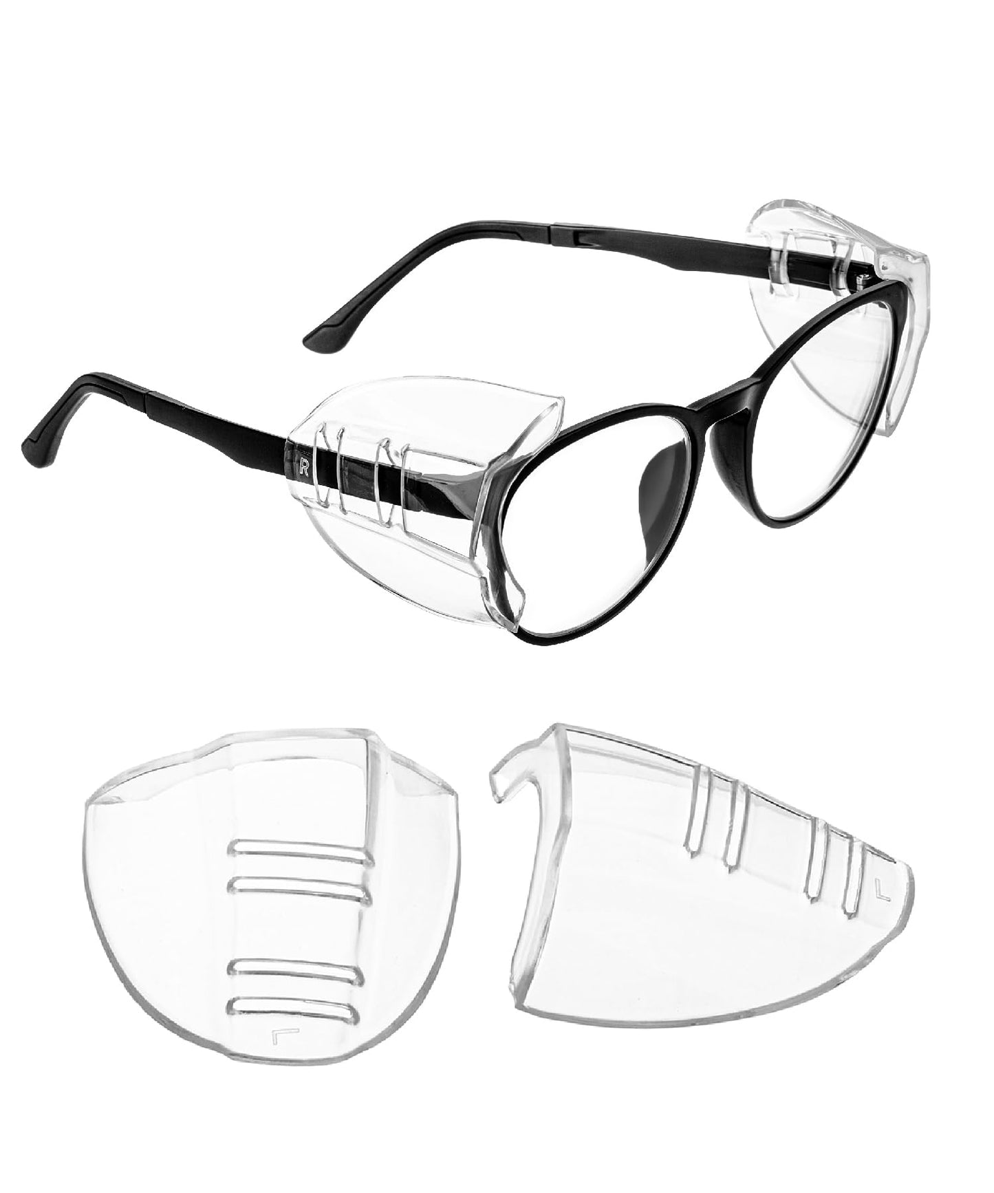 UNCO- Safety Side Shields for Glasses, 2/4/6/10 pcs, Safety Glasses Side Shields for Eyeglasses