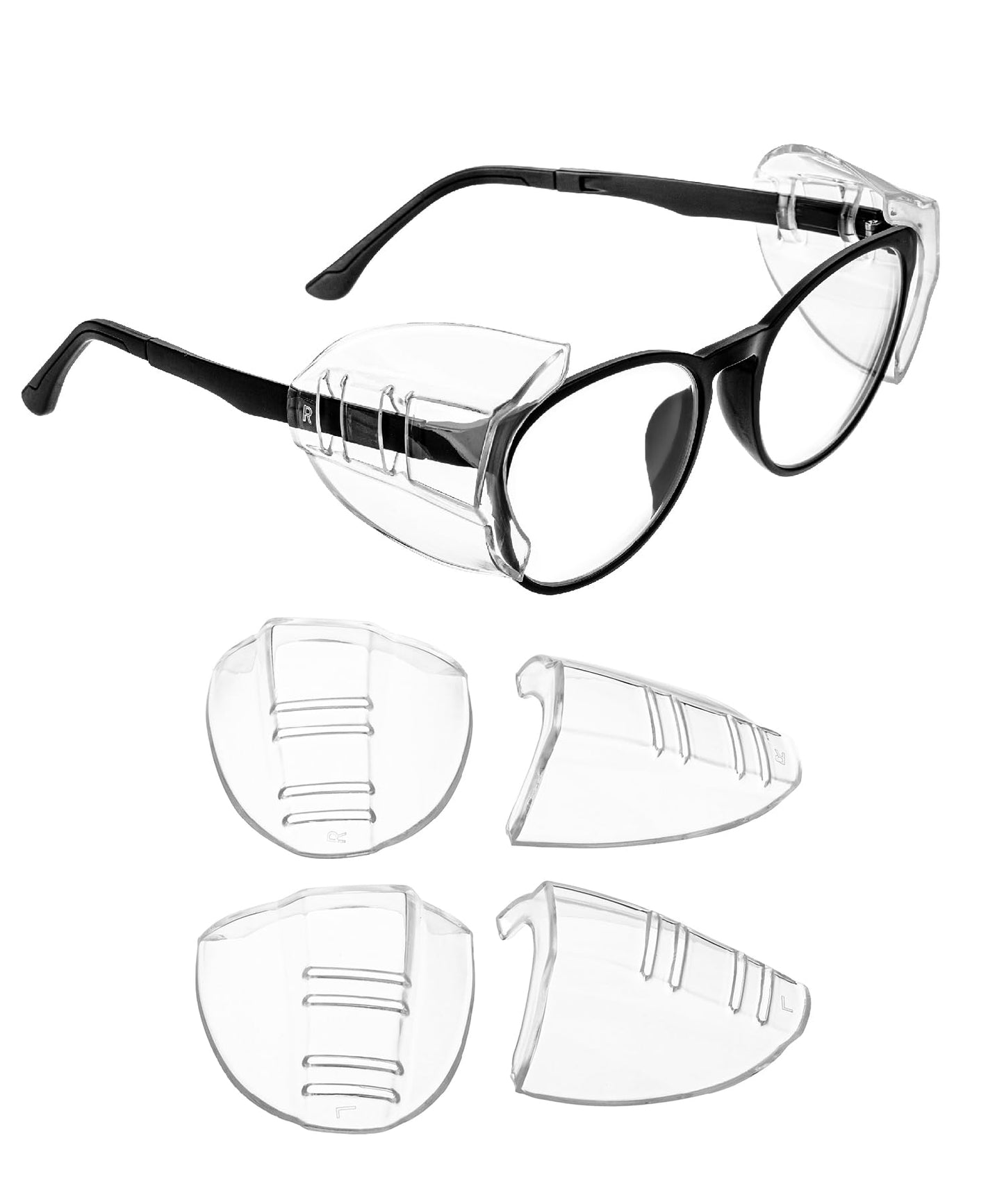 UNCO- Safety Side Shields for Glasses, 2/4/6/10 pcs, Safety Glasses Side Shields for Eyeglasses