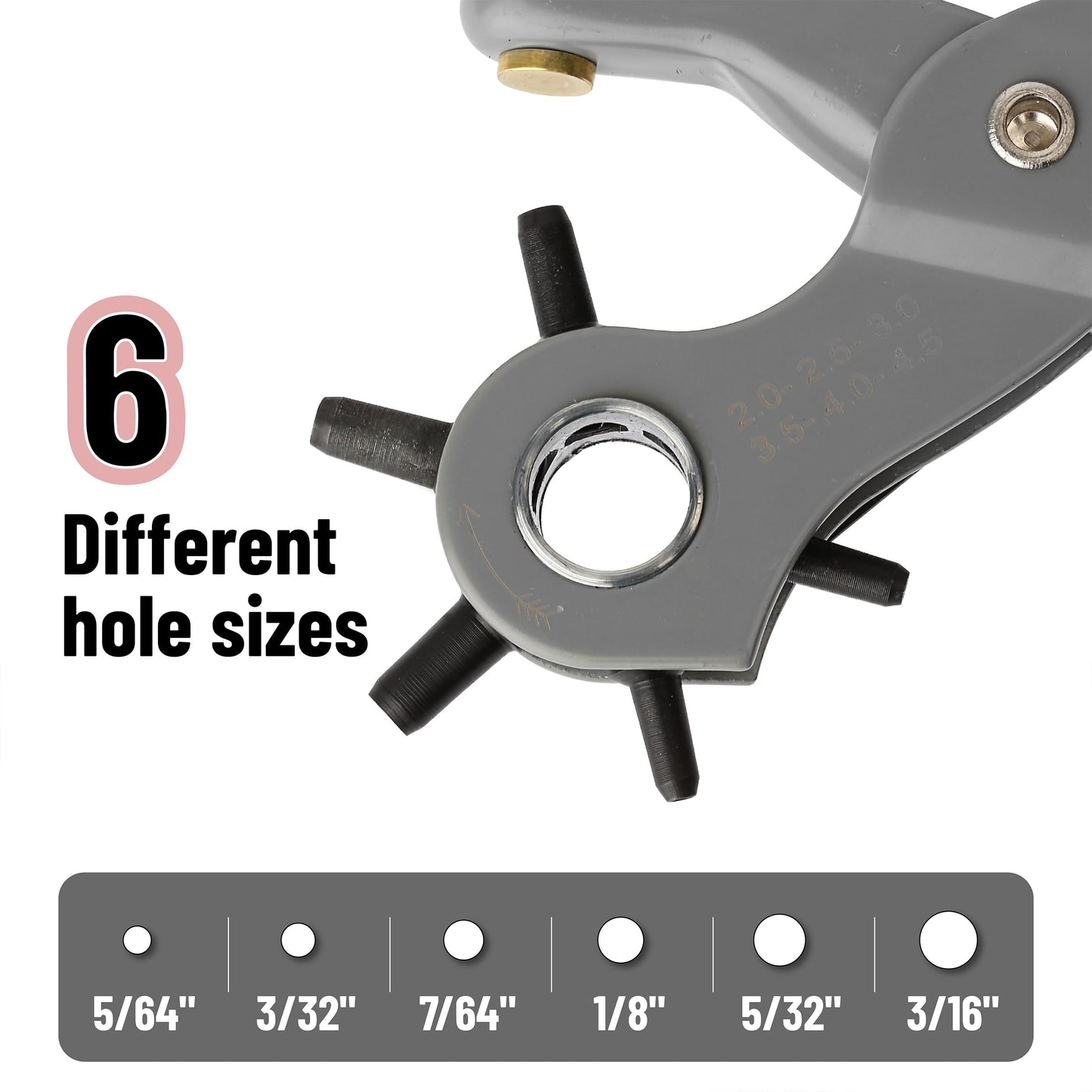 UNCO- Leather Hole Punch Tool, Multi Hole Sizes for Belts and Leather