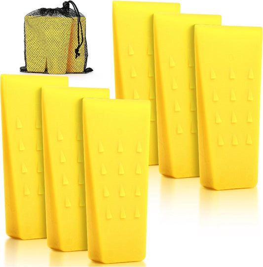 UNCO- Tree Felling Wedges with Spikes, 5.5", 6 pcs, Yellow Wedges with Storage Bag, Splitting Wedge, Plastic Wedges for Tree Cutting, Logging Tools and Equipment, Chainsaw Wedges for Trees, Wood Wedge