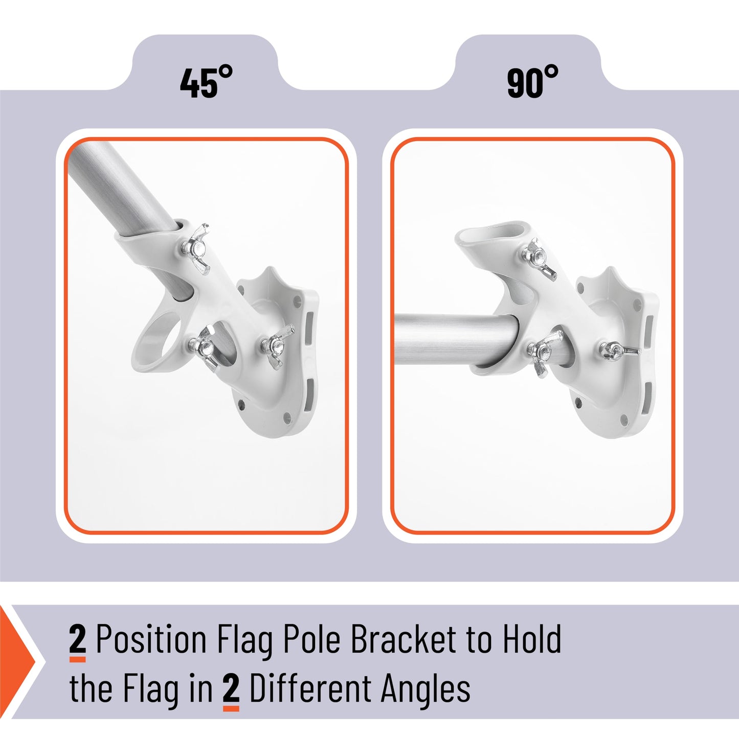 UNCO- Aluminum Flag Pole Holder, Heavy Duty Aluminum Mount, Flag Pole Bracket, Flag Pole Holder Mounting Bracket, Flag Pole Brackets for House, Flag Pole Mounting Bracket, Flag Pole Holder for House