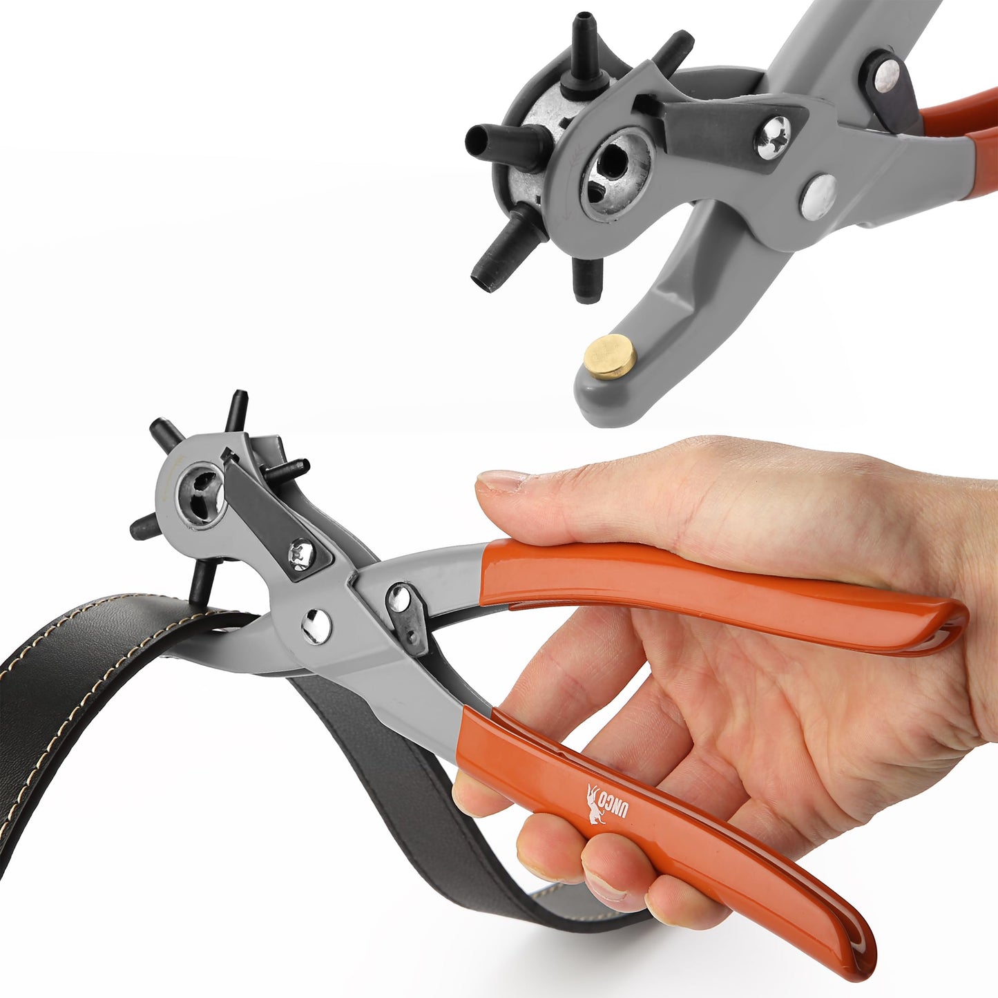 UNCO- Leather Hole Punch Tool, Multi Hole Sizes for Belts and Leather