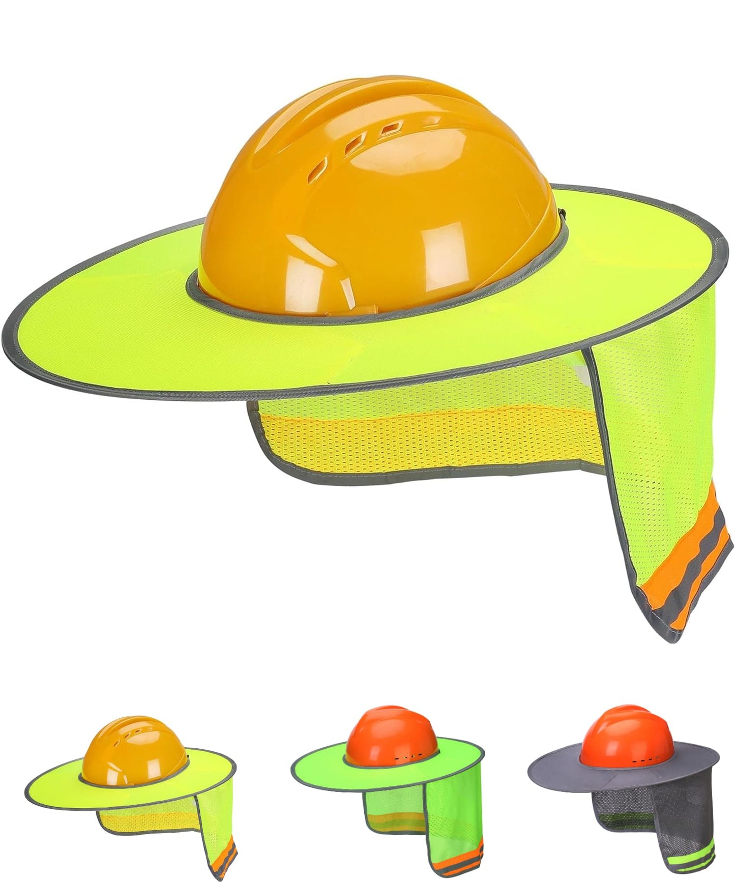 UNCO- Hard Hat Sun Shield, Full & Standard Brim Mesh Sunshade High Visibility Reflective, Hard Hat Sun Shade, Hard Hat Accessories, Hard Hat Visor, Hard Hat Shade, Hard Hat Neck Shade.