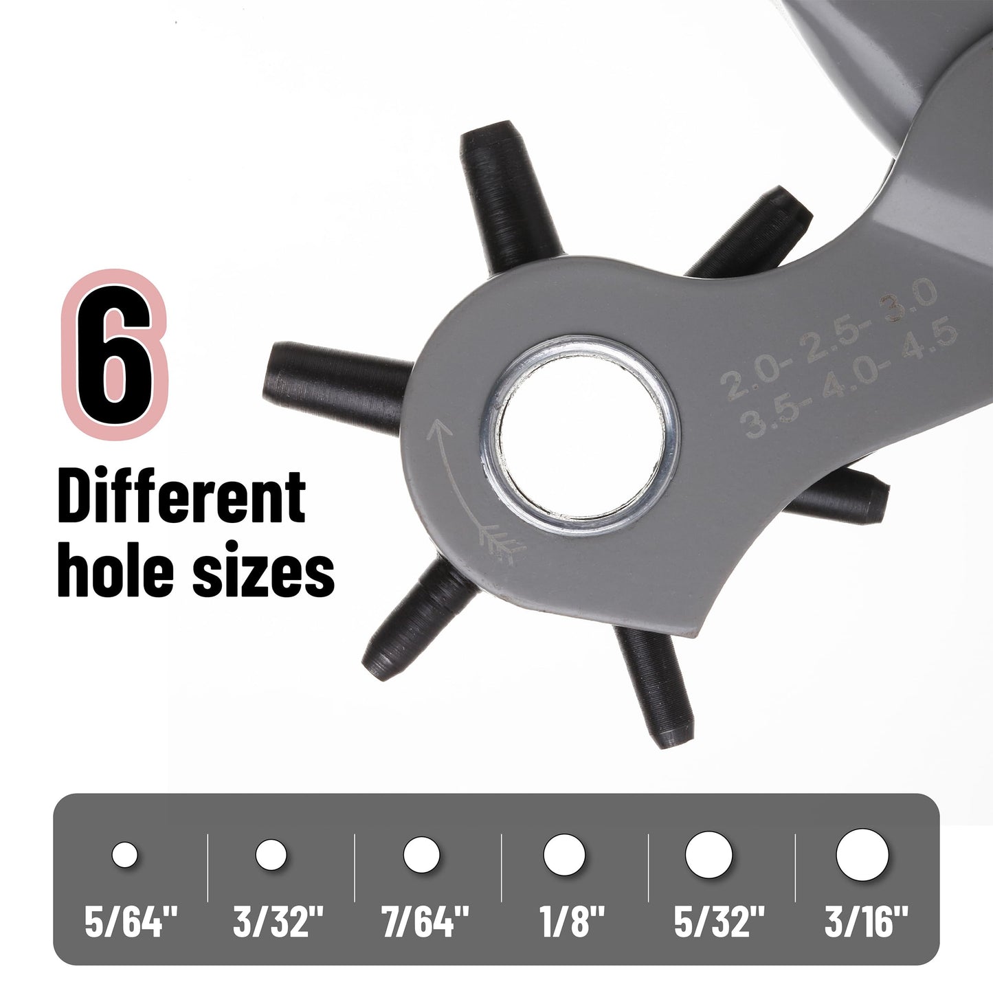 UNCO- Leather Hole Punch Tool, Multi Hole Sizes for Belts and Leather