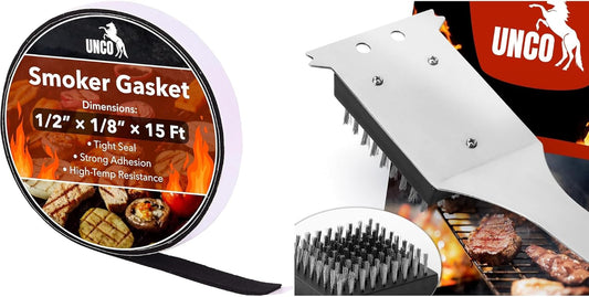 UNCO- Smoker Gasket with Grill Brush and Scraper