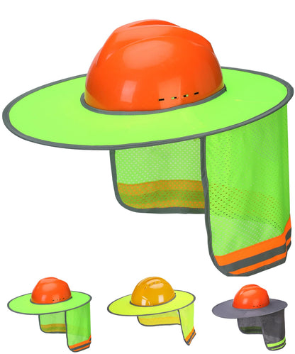 UNCO- Hard Hat Sun Shield, 3 Pack, Full & Standard Brim Mesh Sunshade High Visibility Reflective, Hard Hat Sun Shade, Hard Hat Accessories, Hard Hat Visor, Hard Hat Shade, Hard Hat Neck Shade