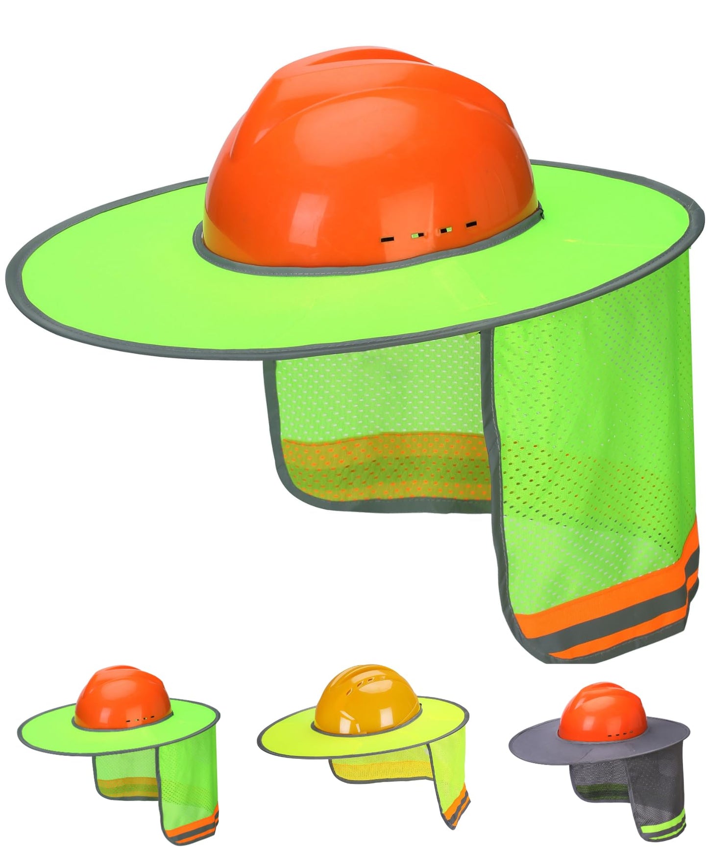 UNCO- Hard Hat Sun Shield, Full & Standard Brim Mesh Sunshade High Visibility Reflective, Hard Hat Sun Shade, Hard Hat Accessories, Hard Hat Visor, Hard Hat Shade, Hard Hat Neck Shade.