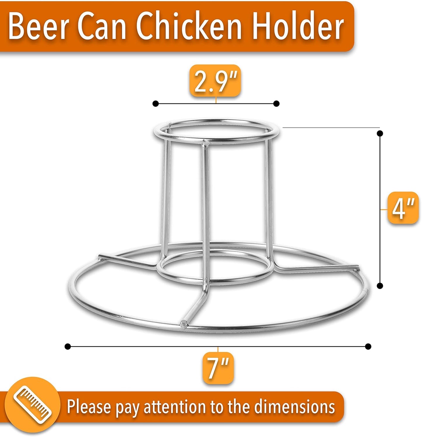 UNCO- Beer Can Chicken Holder, Stainless Steel, Beer Butt Chicken Stand, Beer Can Chicken Stand, Beer Can Chicken Holder for Grill, Beer Chicken Stand for Grill, Chicken Stand for Smoker