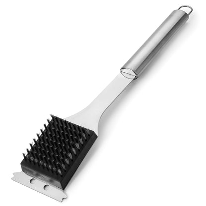 UNCO- Grill Brush and Scraper, 16.7”, Stainless Steel, Grill Cleaner, Grill Brush, Grill Cleaning Brush, BBQ Brill Brush, BBQ Brush for Grill Cleaning, Grill Brush for Outdoor Grill, Safe Grill Brush