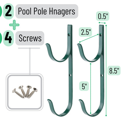 UNCO- Pool Pole Hanger, 2 Pack, Pool Hooks for Poles, Pool Equipment Hooks, Pool Pole Hooks, Hooks for Pool Supplies, Pool Hooks for Poles and Hose, Pool Hooks, Pole Hangers, Pools Accessories