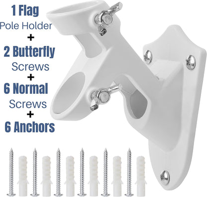 UNCO- Aluminum Flag Pole Holder, Heavy Duty Aluminum Mount, Flag Pole Bracket, Flag Pole Holder Mounting Bracket, Flag Pole Brackets for House, Flag Pole Mounting Bracket, Flag Pole Holder for House