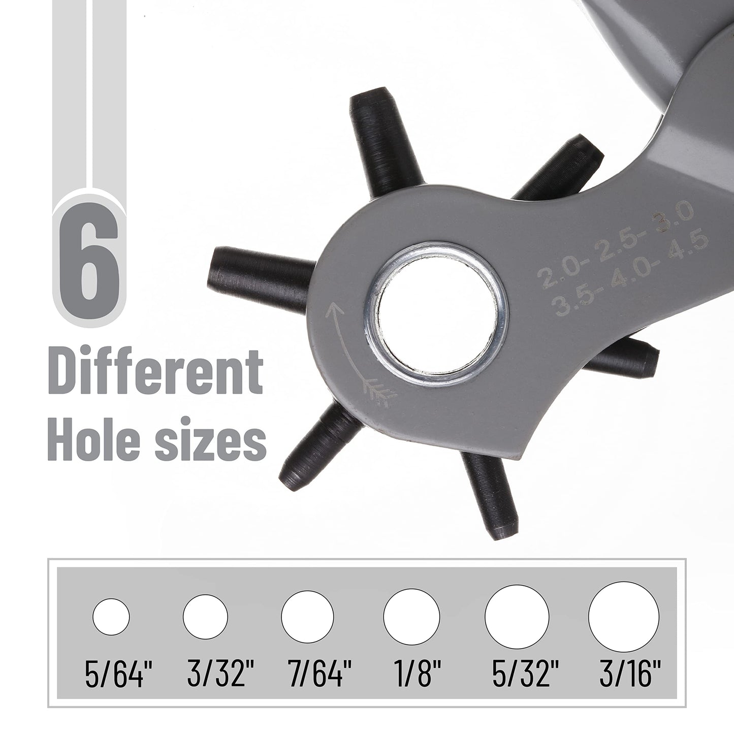 UNCO- Leather Hole Punch Tool, Multi Hole Sizes for Belts and Leather