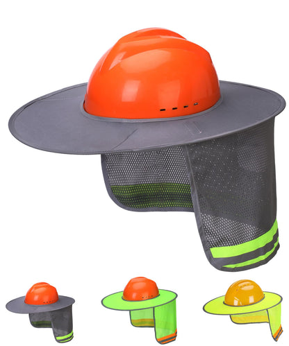 UNCO- Hard Hat Sun Shield, Full & Standard Brim Mesh Sunshade High Visibility Reflective, Hard Hat Sun Shade, Hard Hat Accessories, Hard Hat Visor, Hard Hat Shade, Hard Hat Neck Shade.