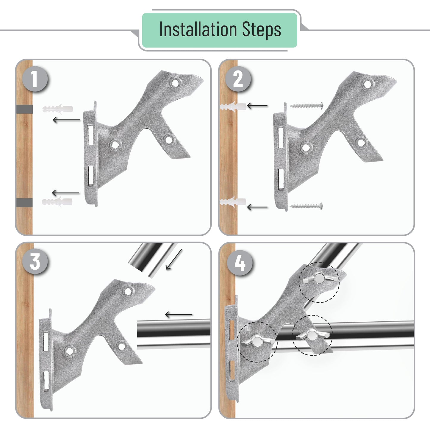 UNCO- Aluminum Flag Pole Holder, Heavy Duty Aluminum Mount, Flag Pole Bracket, Flag Pole Holder Mounting Bracket, Flag Pole Brackets for House, Flag Pole Mounting Bracket, Flag Pole Holder for House