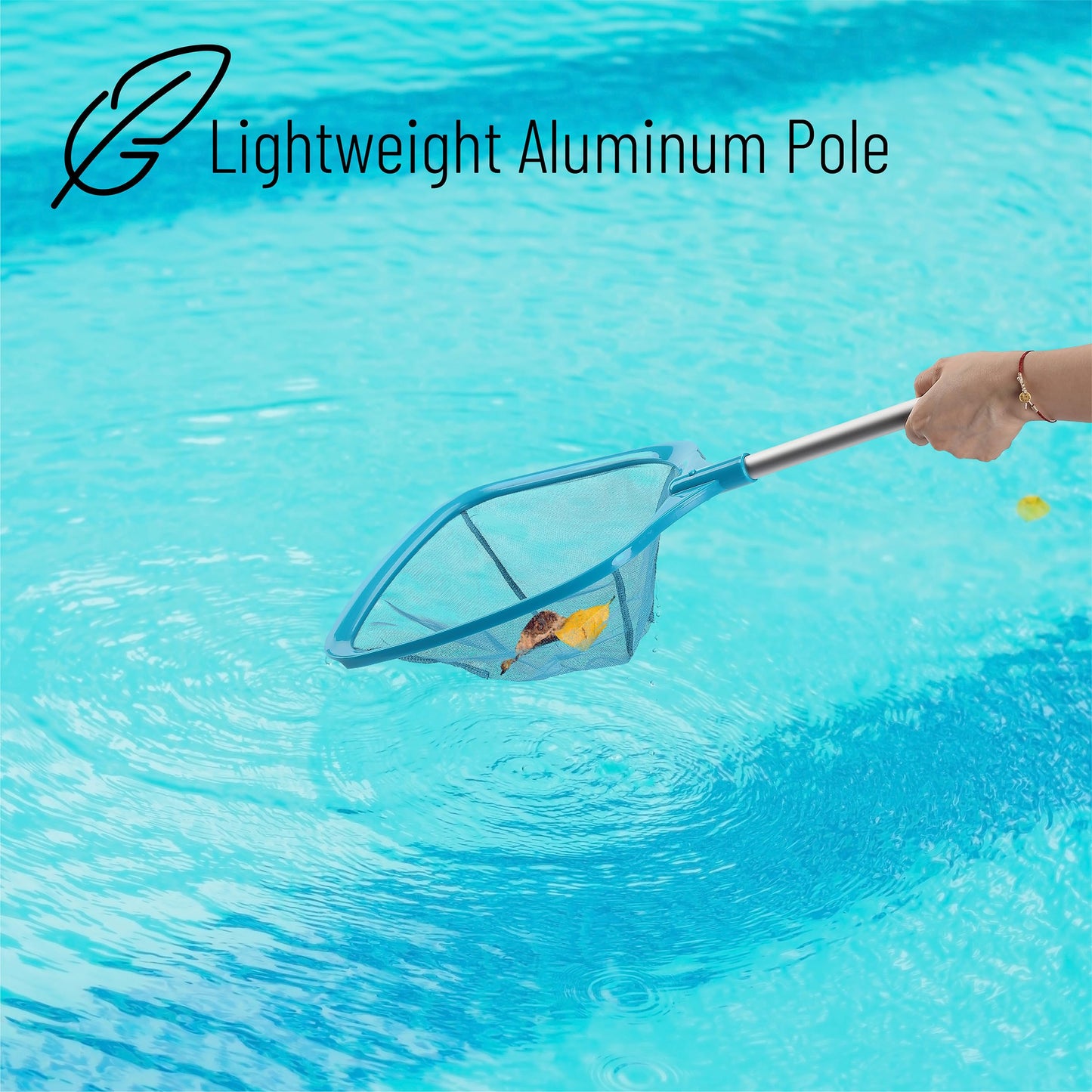 UNCO- Pool Skimmer Net with Pole, 25", Hot Tub Skimmer Net, Leaf Skimmer with Pole, Pond Skimmer Net, Pool Net with Pole, Pool Skimmer Net with Pole, Pool Nets for Cleaning with Pole