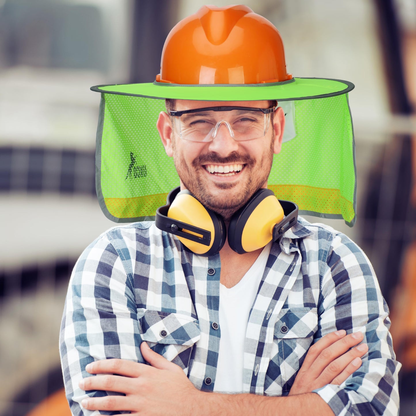 UNCO- Hard Hat Sun Shield, Full & Standard Brim Mesh Sunshade High Visibility Reflective, Hard Hat Sun Shade, Hard Hat Accessories, Hard Hat Visor, Hard Hat Shade, Hard Hat Neck Shade.