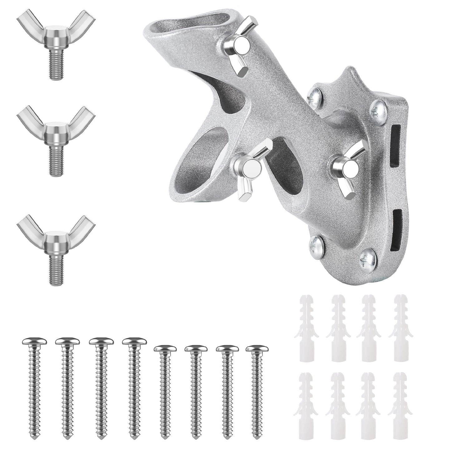 UNCO- Aluminum Flag Pole Holder, Heavy Duty Aluminum Mount, Flag Pole Bracket, Flag Pole Holder Mounting Bracket, Flag Pole Brackets for House, Flag Pole Mounting Bracket, Flag Pole Holder for House