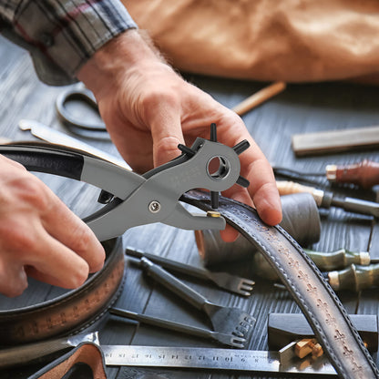 UNCO- Leather Hole Punch Tool, Multi Hole Sizes for Belts and Leather