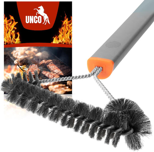 UNCO- 3-Sided Grill Brush Stainless Steel, 12.2", BBQ Grill Brush for Outdoor Grill Cleaning Brush, BBQ Brush, BBQ Brushes for Grill Cleaner Brush, Grill Scraper for Outdoor Grill Brushes