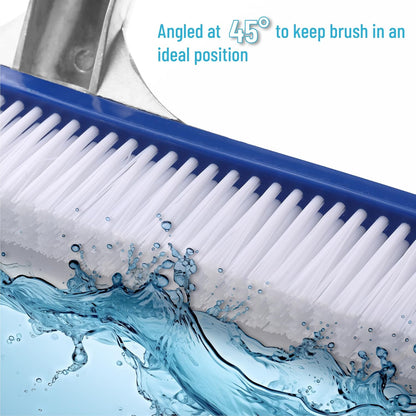 UNCO- Pool Brush Head, 17.3 in, Swimming Pool Wall & Tile Brush, Aluminium Swimming Pool Brush Head for Inground Pools, Nylon Bristles, Pool Cleaning Brush, Pool Brushes for In Ground Pool