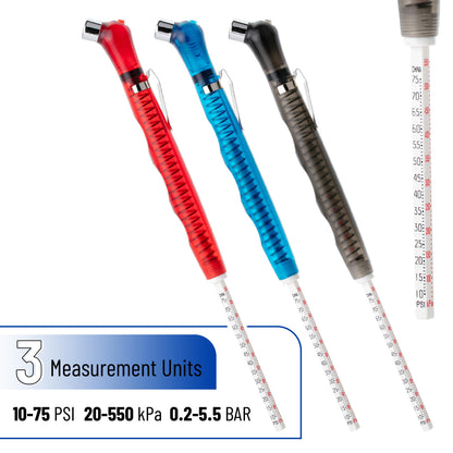 UNCO- Pencil Tire Pressure Gauge, 2 Pack, 10-75 PSI, Black, Tire Gauges for Tire Pressure, Air Pressure Gauge for Tires, Air Gauge Tire Pressure, Car Tire Pressure Gauge, Tire Air Gauge